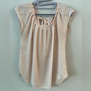 LC Lauren Conrad Light Pink Blouse with Dots
